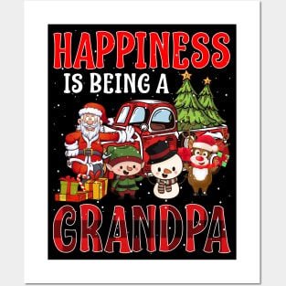 Happiness Is Being A Grandpa Christmas Posters and Art